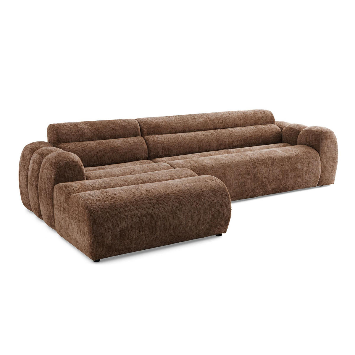 4-SITZER modulares Ecksofa VEER SET 1 Links, 298 x 175 cm, Chenille Webstoff Orange - Schwarz/Orange, Holz/Kunststoff (298/175cm) - Muffo