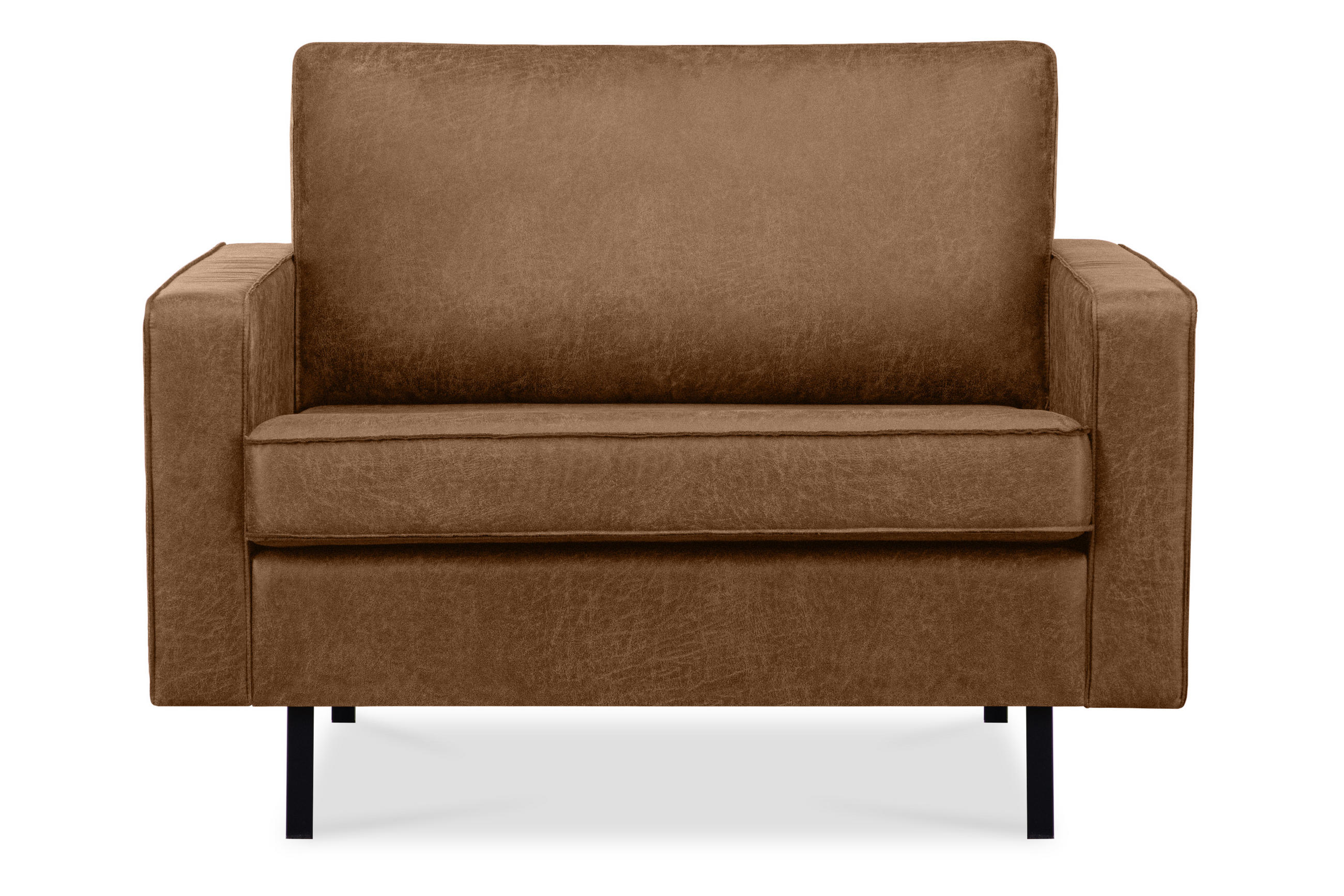 1,5-SITZER-SESSEL INVIA mit Armlehnen vintage, Lederoptik-Stoff, Braun - Schwarz/Braun, Textil (116/87/98cm) - KONSIMO®