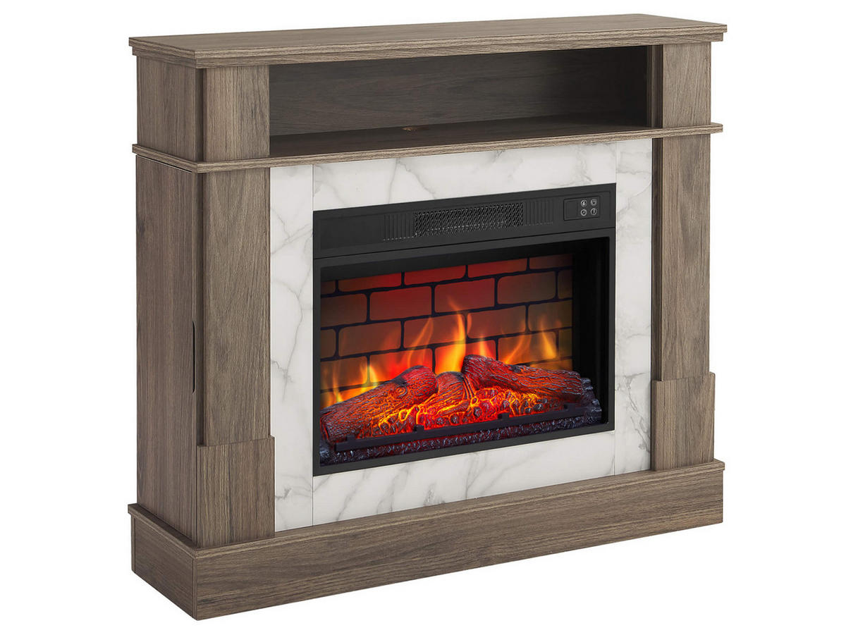 ELEKTROKAMIN For Living AF23BS Graueiche – Breite 96 cm, 3D-Flammeneffekt, LED-Beleuchtung, Heizfunktion - Braun, Glas/Holzwerkstoff (102.2/90.6/20.6cm) - ArtiFlame