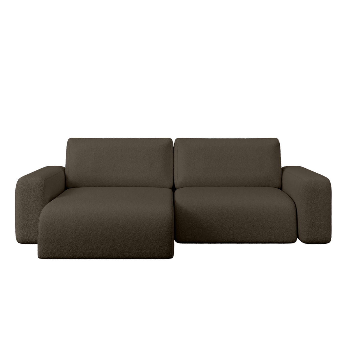 ECKSOFA TALW L MINI mit Schlaffunktion, Dunkelbraun - Dunkelbraun, Textil (257/148cm) - Fedve