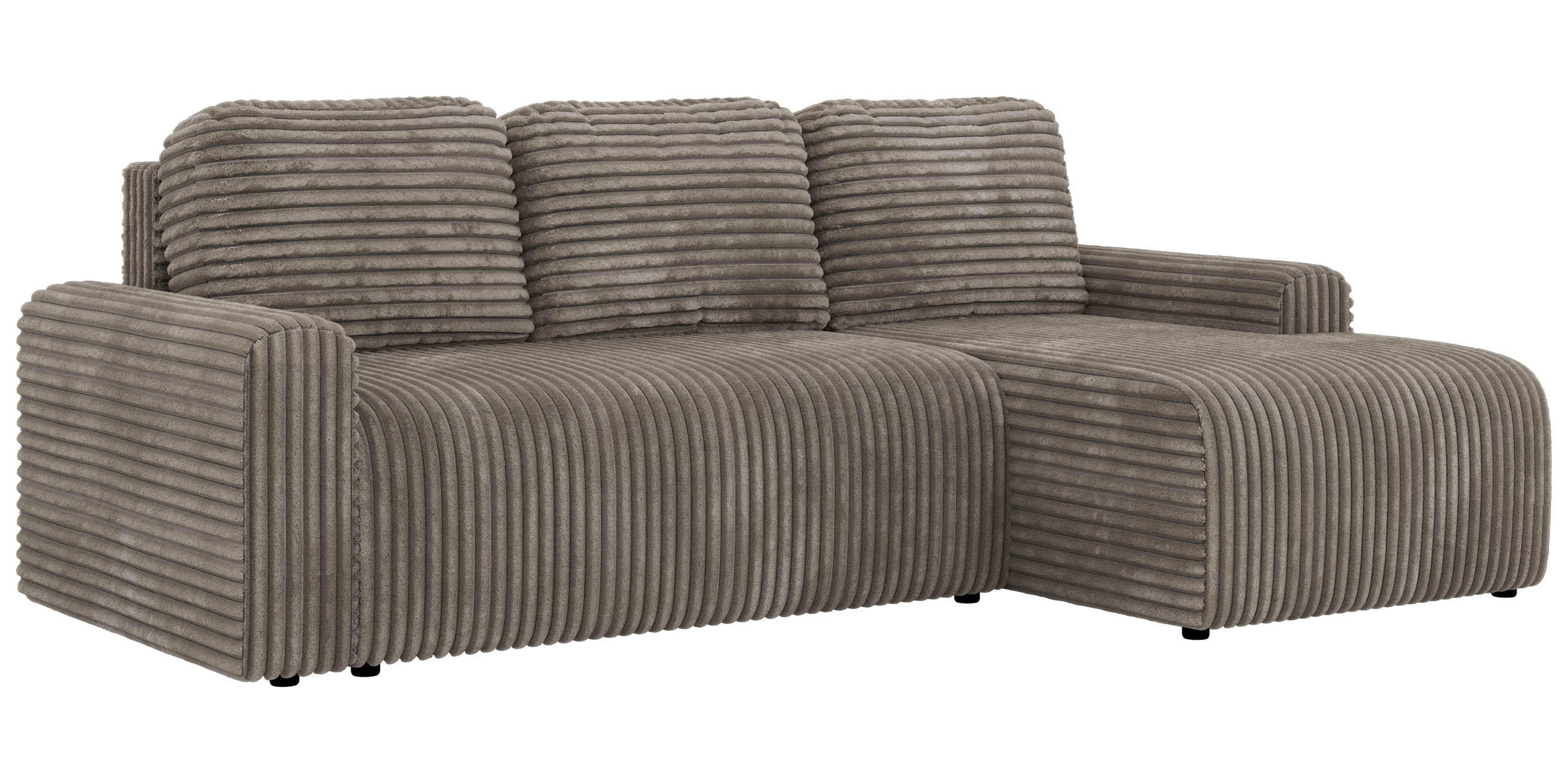 ROHOVÁ SEDAČKA NESSARO L Svetlohnedá Manšester - Vpravo - svetlohnedá/čierna, textil/plast (151/244cm) - MKS