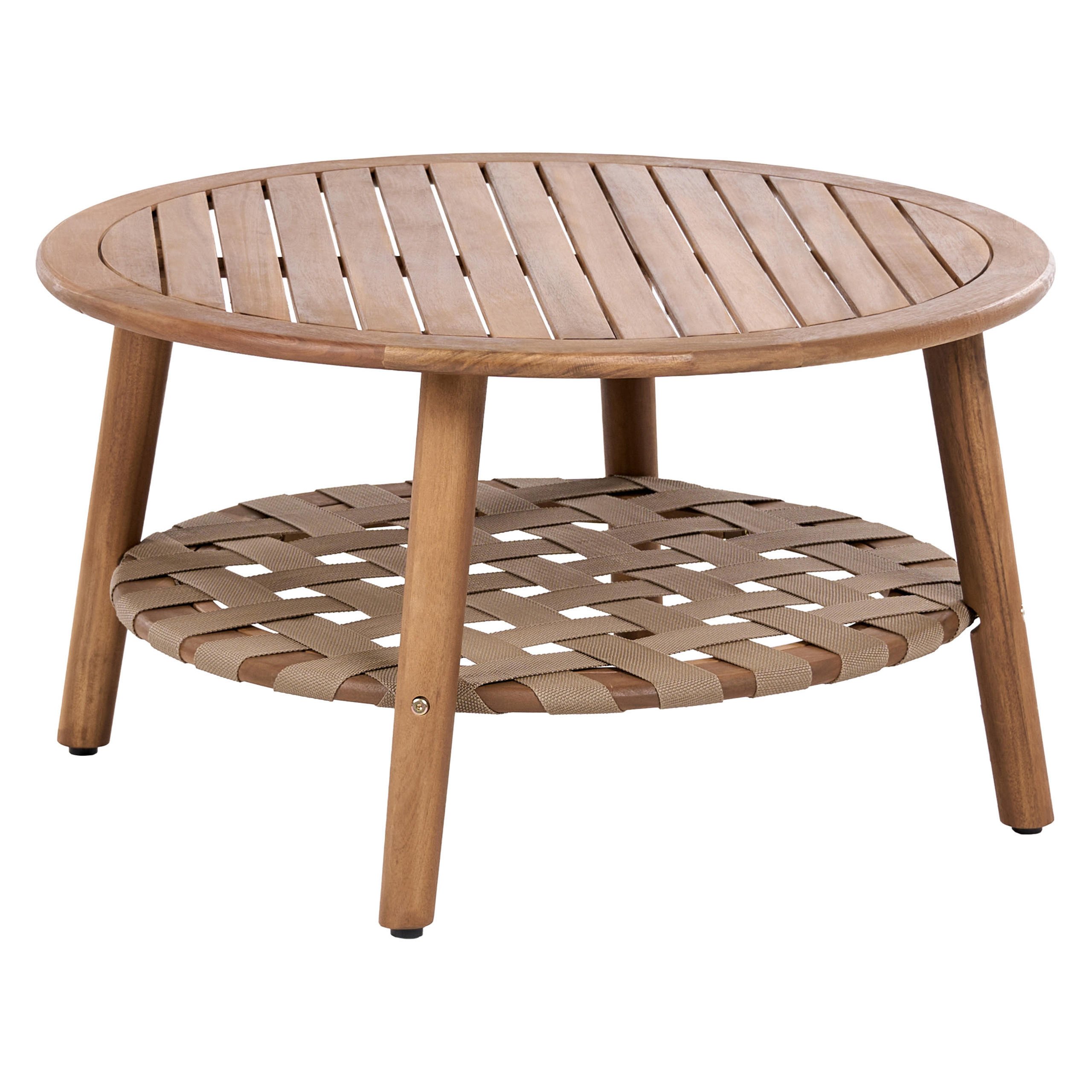 Beliani Outdoor-Couchtisch Braun 80x45x80 cm