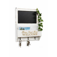 SCHLÜSSELBOARD mit Ablage Holz Weiß 30/8,5/40 cm - Weiß, Holz (30/40/8.5cm) - DanDiBo