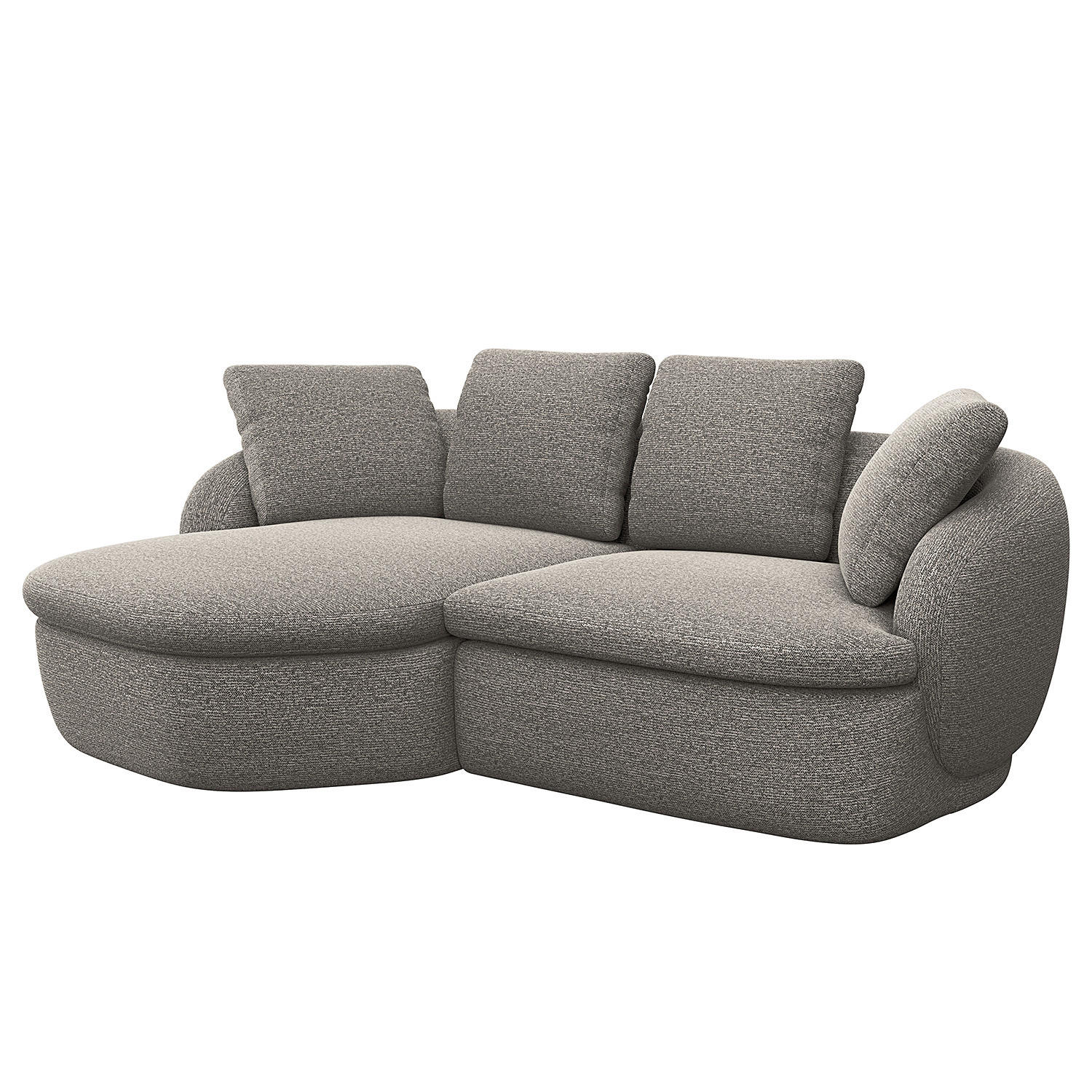 ECKSOFA mit Longchair - Schwarz/Grau, Kunststoff/Textil (217/146cm) - home24