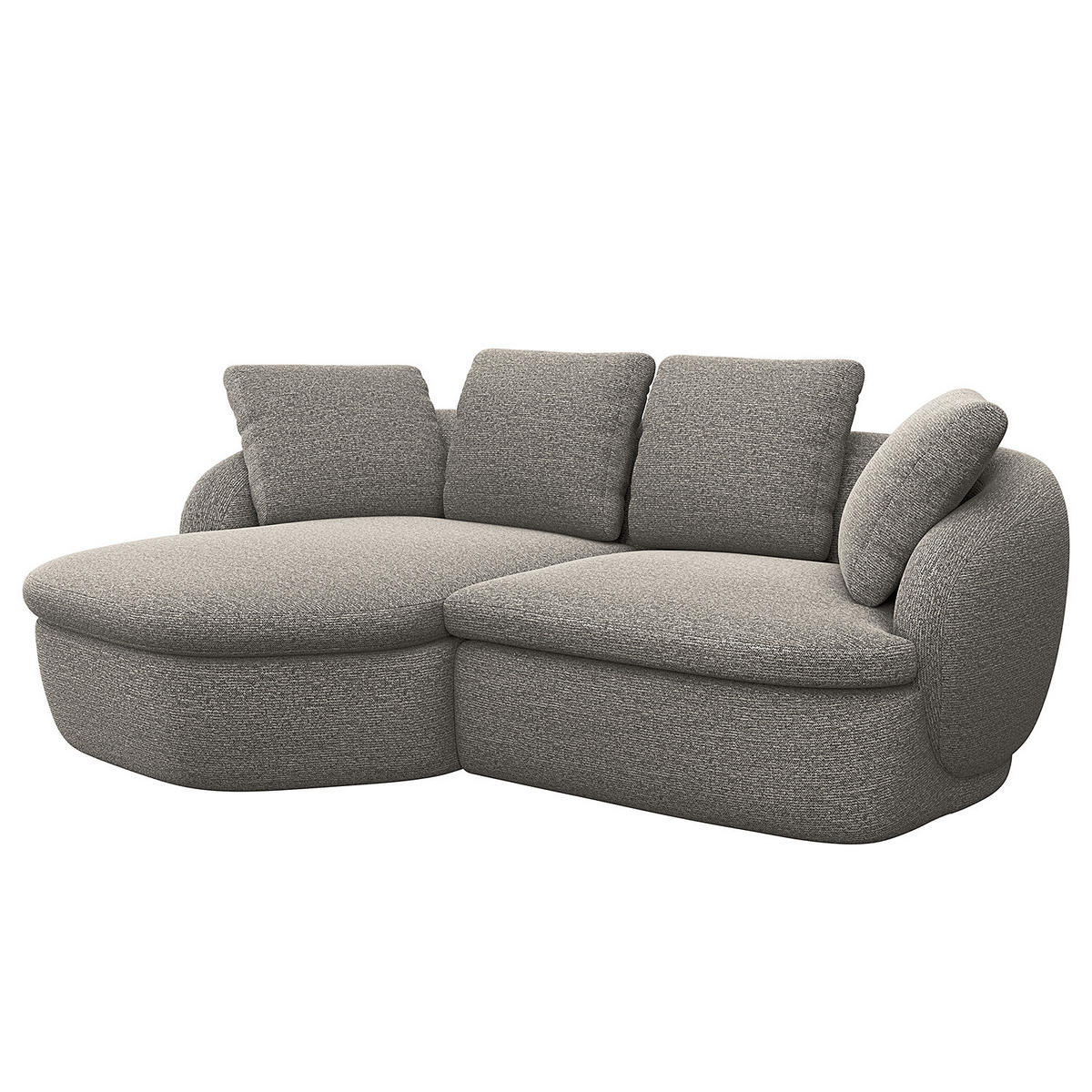 ECKSOFA mit Longchair - Schwarz/Grau, Kunststoff/Textil (217/146cm) - home24