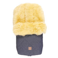 LAMMFELL-FUSSSACK Nelly, medizin, navy melange - Blau, Fell (46/8/88cm) - Kaiserbaby