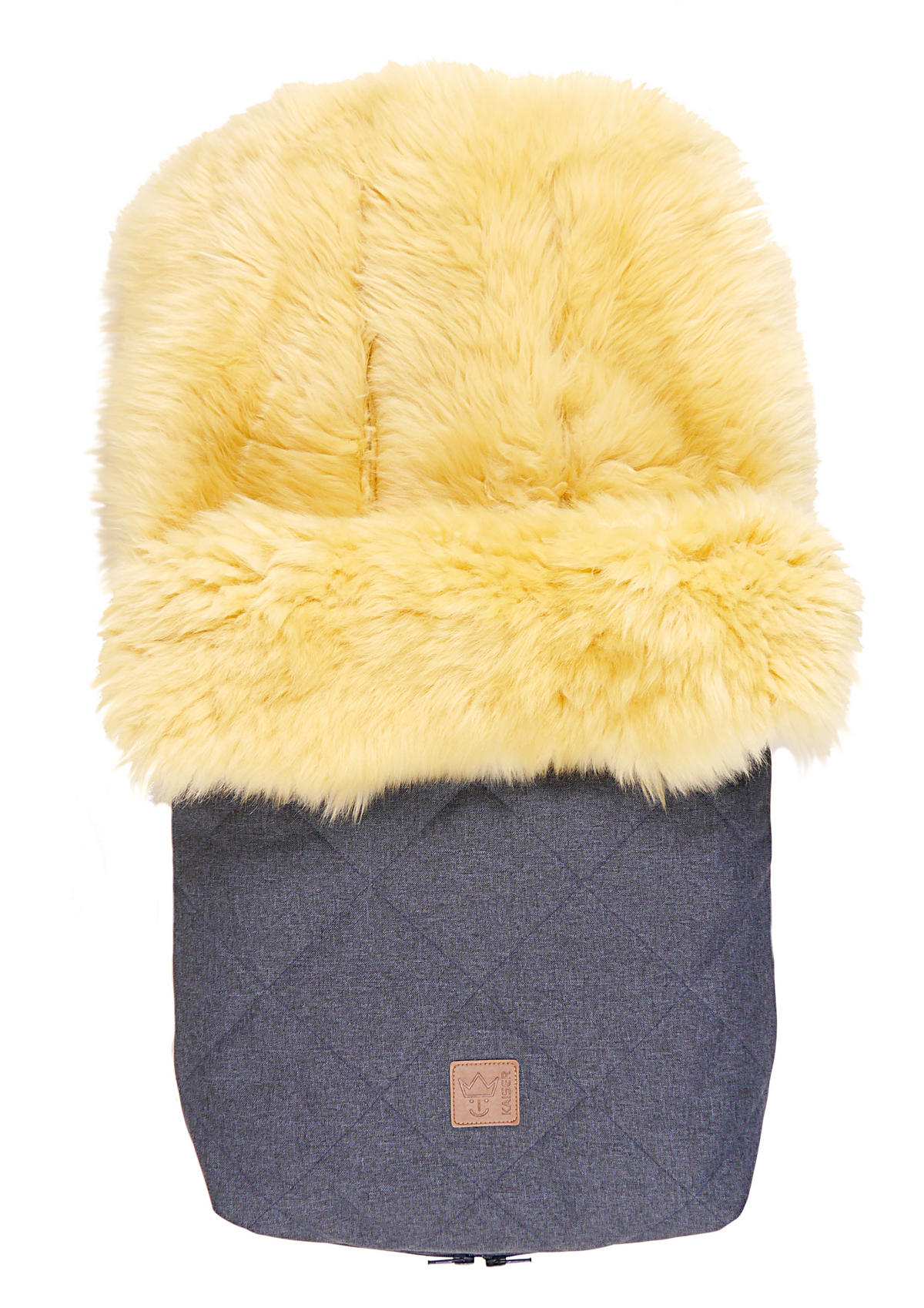 LAMMFELL-FUSSSACK Nelly, medizin, navy melange - Blau, Fell (46/8/88cm) - Kaiserbaby