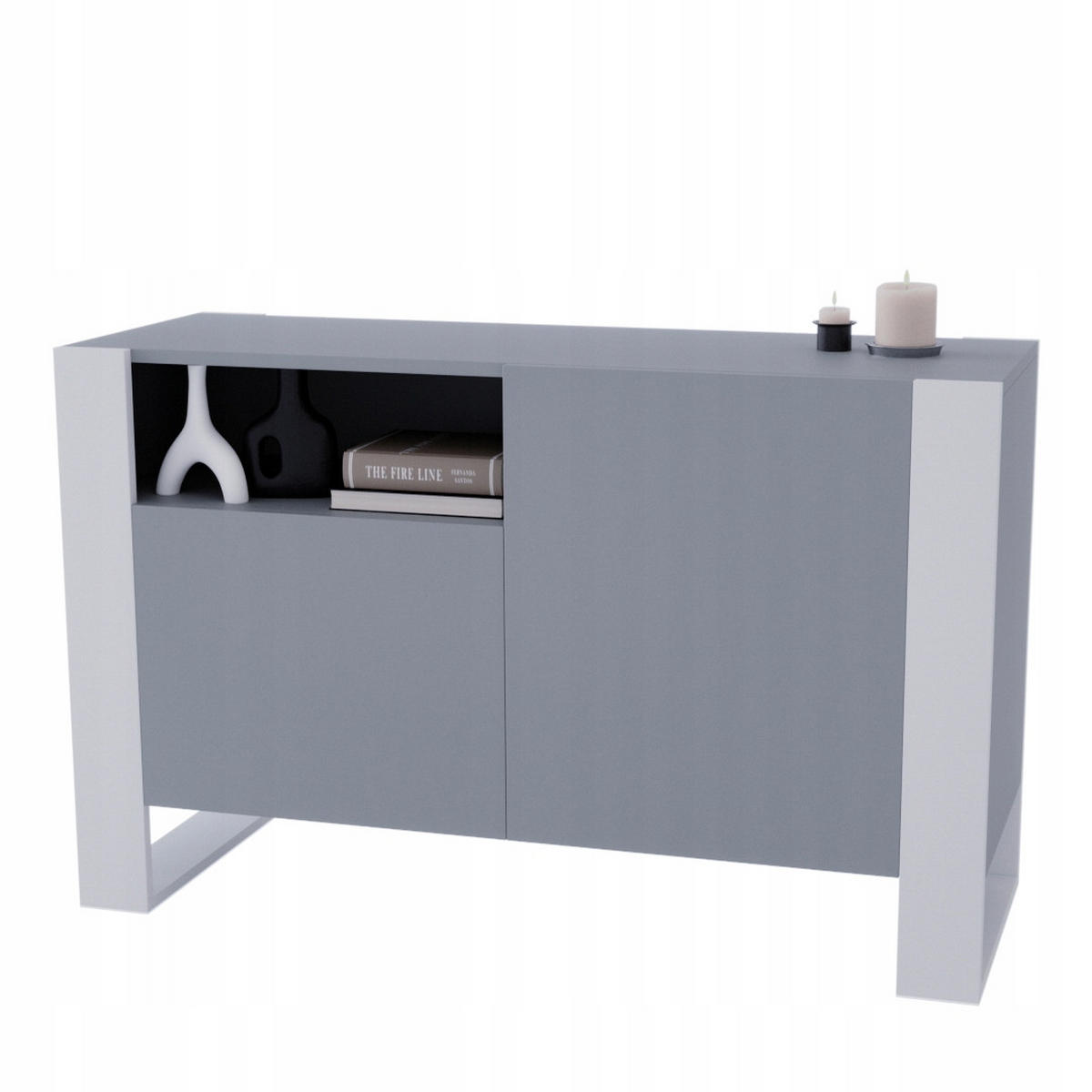 KOMMODE Karo 120/75/43.6 - Dunkelgrau/Weiß, Holzwerkstoff (120/75/43.6cm) - RAUMHIRSCH FURNITURE