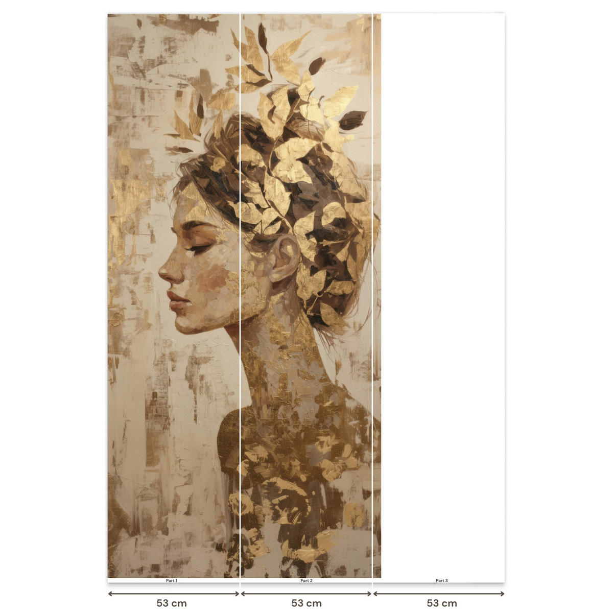 TAPETE - Frau - Gold - Abstrakt - Textur - 100x200 cm - Goldfarben, Papier (100/200cm) - OnlyWow