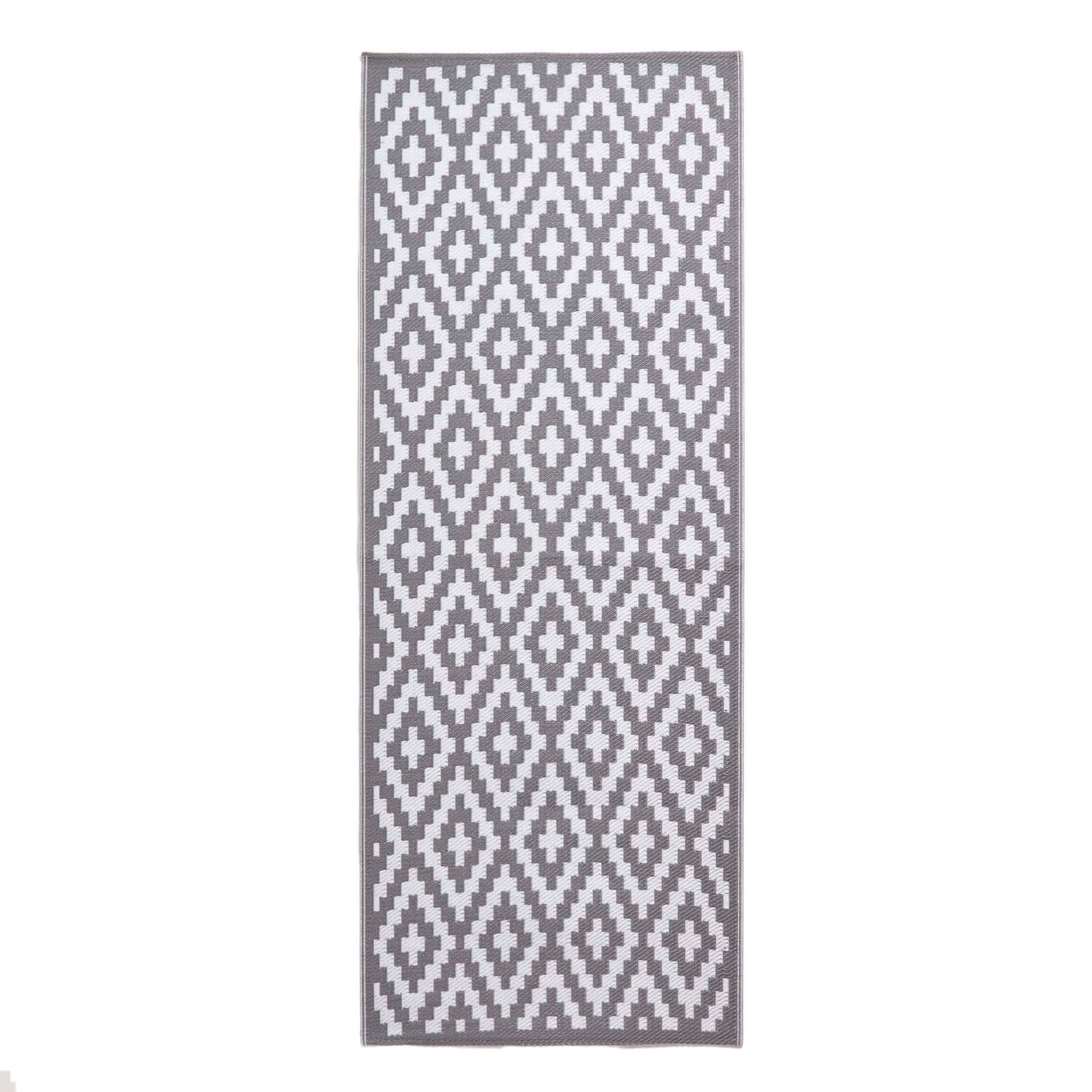 OUTDOORTEPPICH-LÄUFER Zoe geometrisch gemustert 75/200 cm - Grau, Kunststoff (200/75cm) - Homescapes