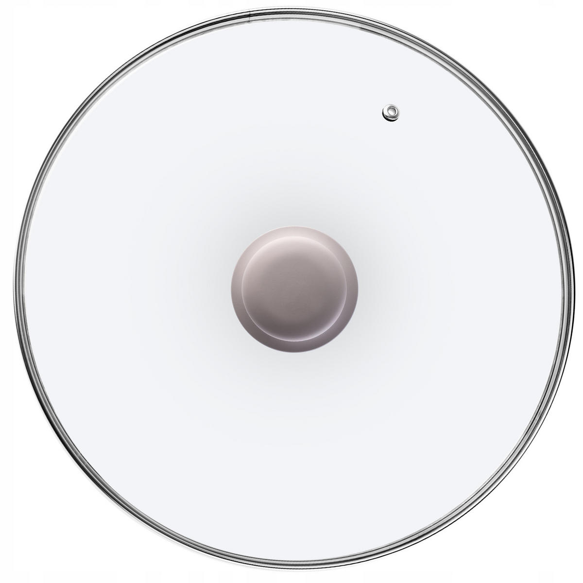 DECKEL mit Beige Silikongriff, 28 cm - Transparent, Glas (28cm) - KADAX