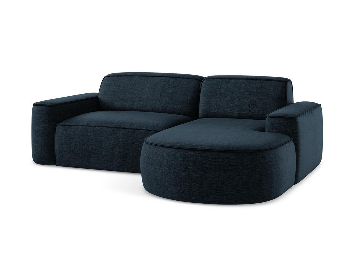 ECKSOFA Links Strukturstoff Grün - Schwarz/Olivgrün, Holzwerkstoff/Kunststoff (224/166cm) - LaMiaSofa