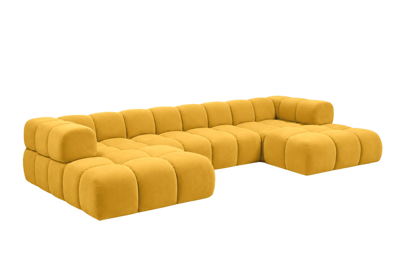 ECKSOFA U-Form, Veloursstoff Bluvel, Golden, Averro U XL - Goldfarben, Holz (400/70/150cm) - Kaiser Möbel