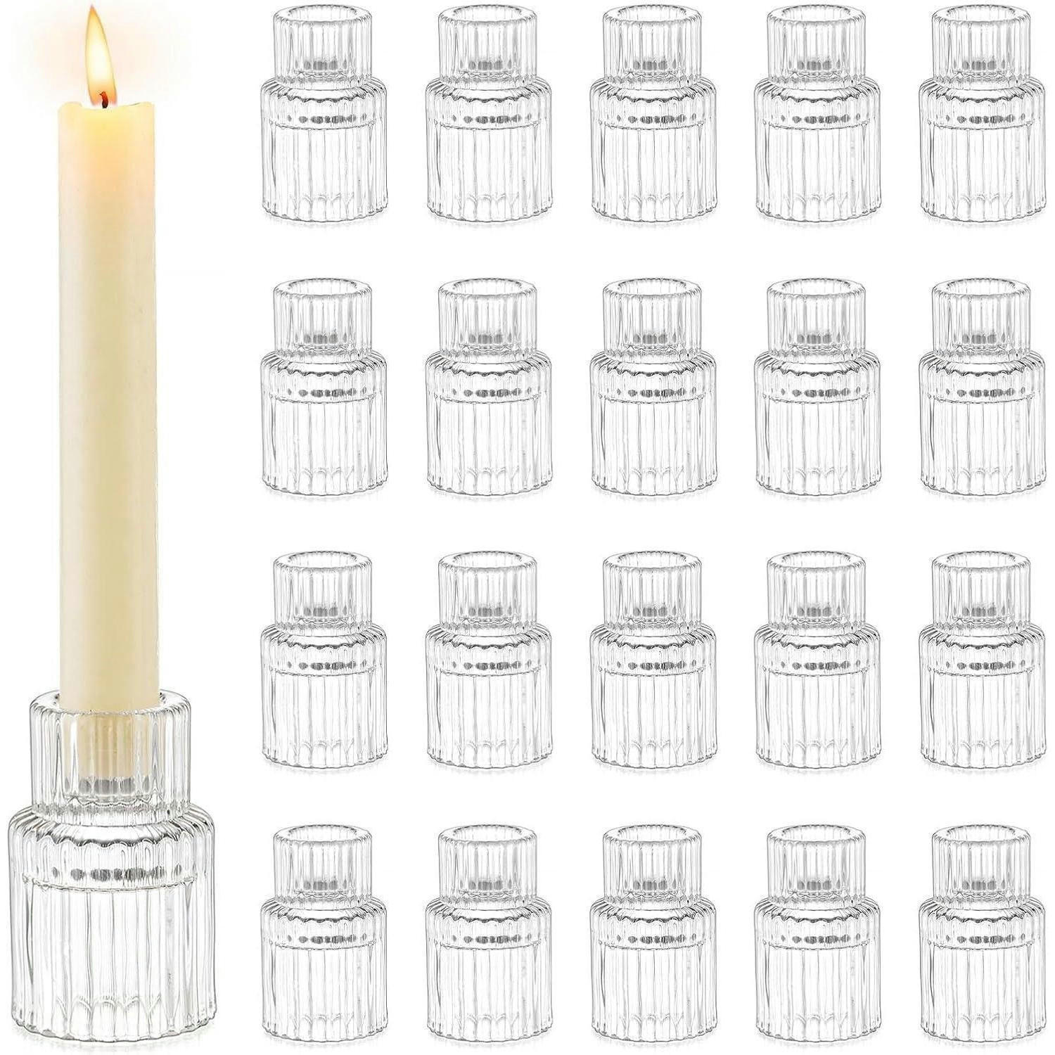 KERZENSTÄNDER 20er Set Glas Transparent 6 cm - Transparent, Glas (3.5/7/3.5cm)