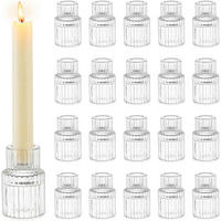 KERZENSTÄNDER 20er Set Glas Transparent 6 cm - Transparent, Glas (3.5/7/3.5cm)