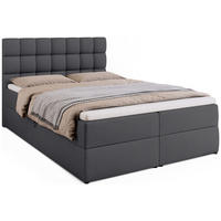 BOXBETT Dakota mit Topper 140/200 Dunkelgrau - Dunkelgrau, Textil (140/200cm) - Bromarkt