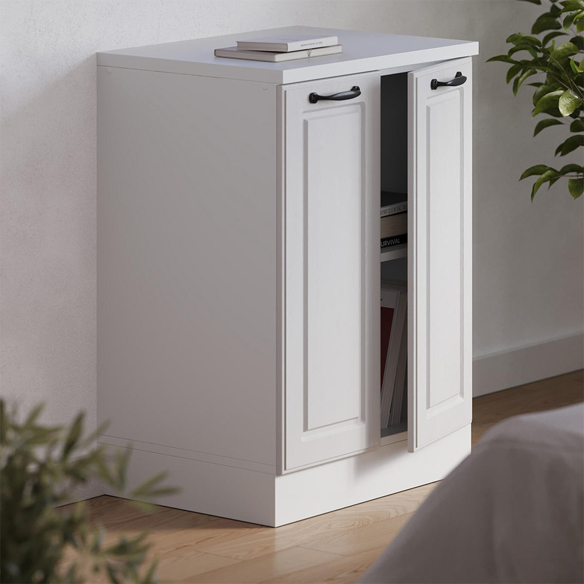 SKRINKA DO PODKROVIA Rion Biely vidiecky dom 60 x 81.6 cm bez sklonu s 2 dverami - biela, kompozitné drevo (60/83.8/46cm) - Vicco