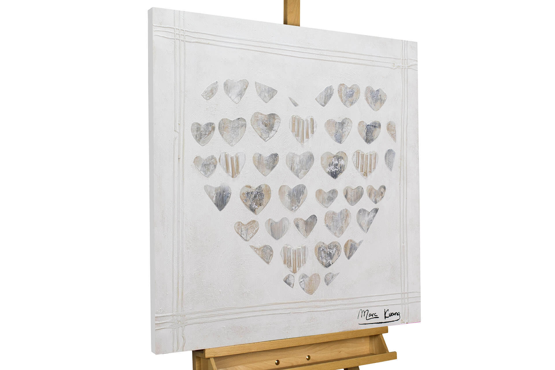 ACRYLBILD HANDGEMALT 80/80 cm - Grau, Holz/Textil (80/80cm) - KUNSTLOFT