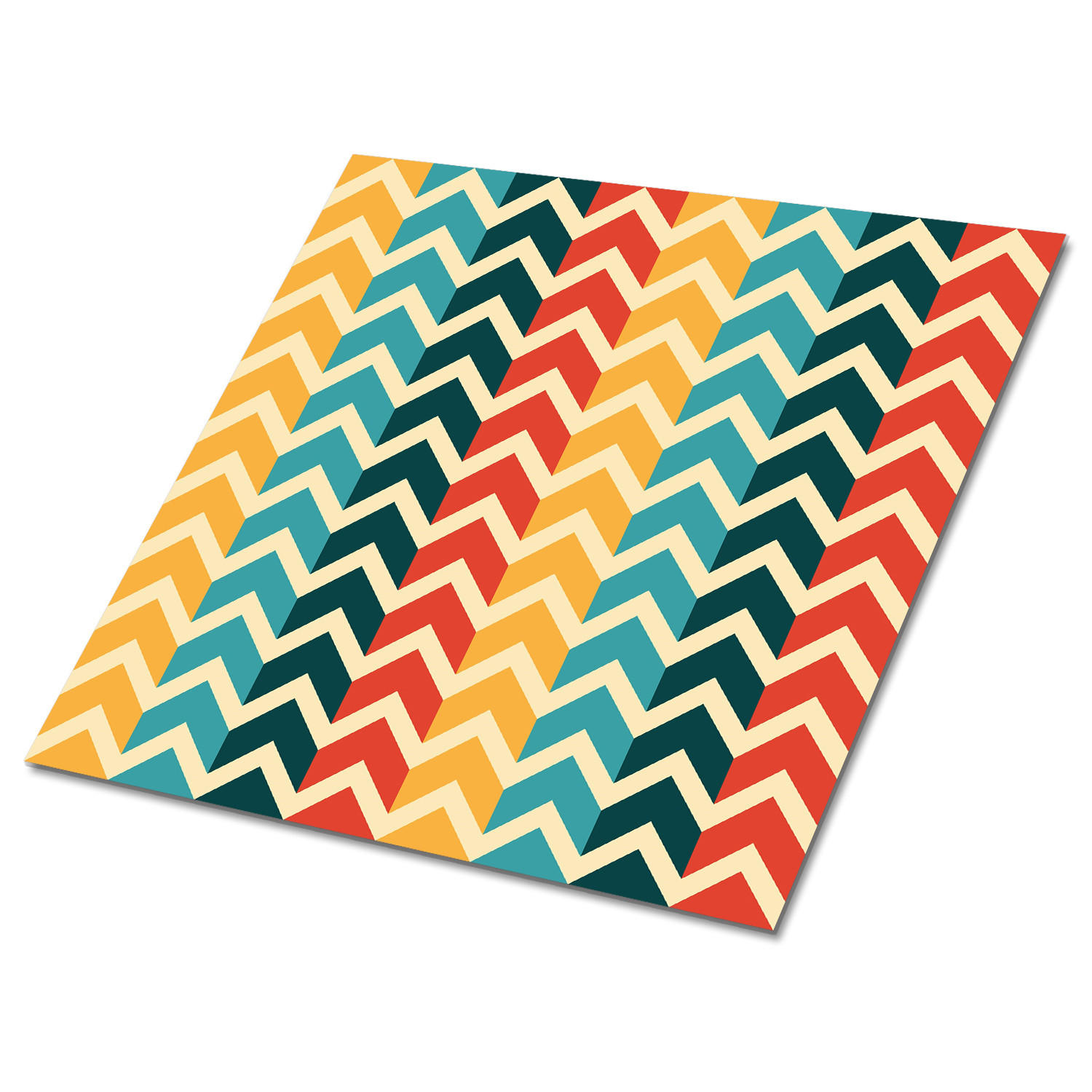FLIESENAUFKLEBER 9 Stück 30x30 cm selbstklebend Retro-Muster - Multicolor, Textil (30/1.6/30cm) - TULUP