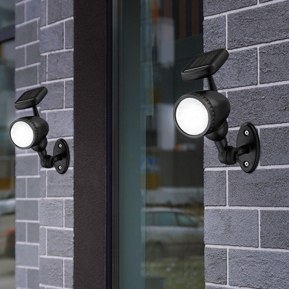 LED AUSSEN-WANDLEUCHTE MOA Schwarz 2er Set - Schwarz, Kunststoff (7.2/17/8.5cm) - Globo Lighting