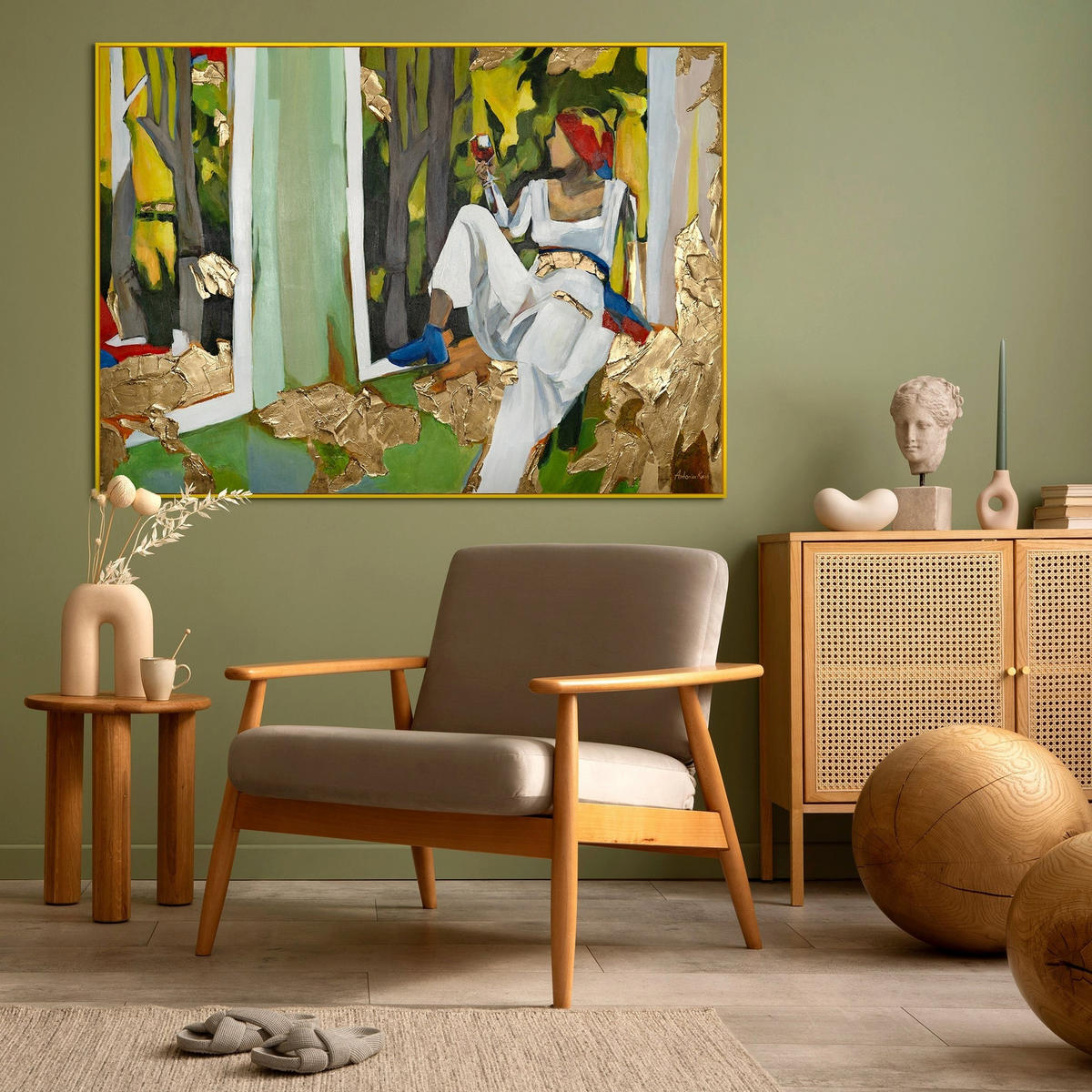 GEMÄLDE Inspiration Schattenfugenrahmen Blau 60x40 cm - Blau, Holz (60/40cm) - YS-art gallery
