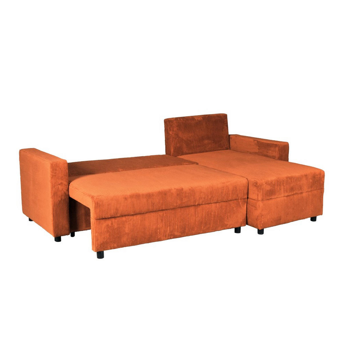 ECKSOFA THEO/ umwandelbar und wendbar, mit Truhe in Cord - Terracotta - Terracotta, Textil (145/230cm) - Weber Industries