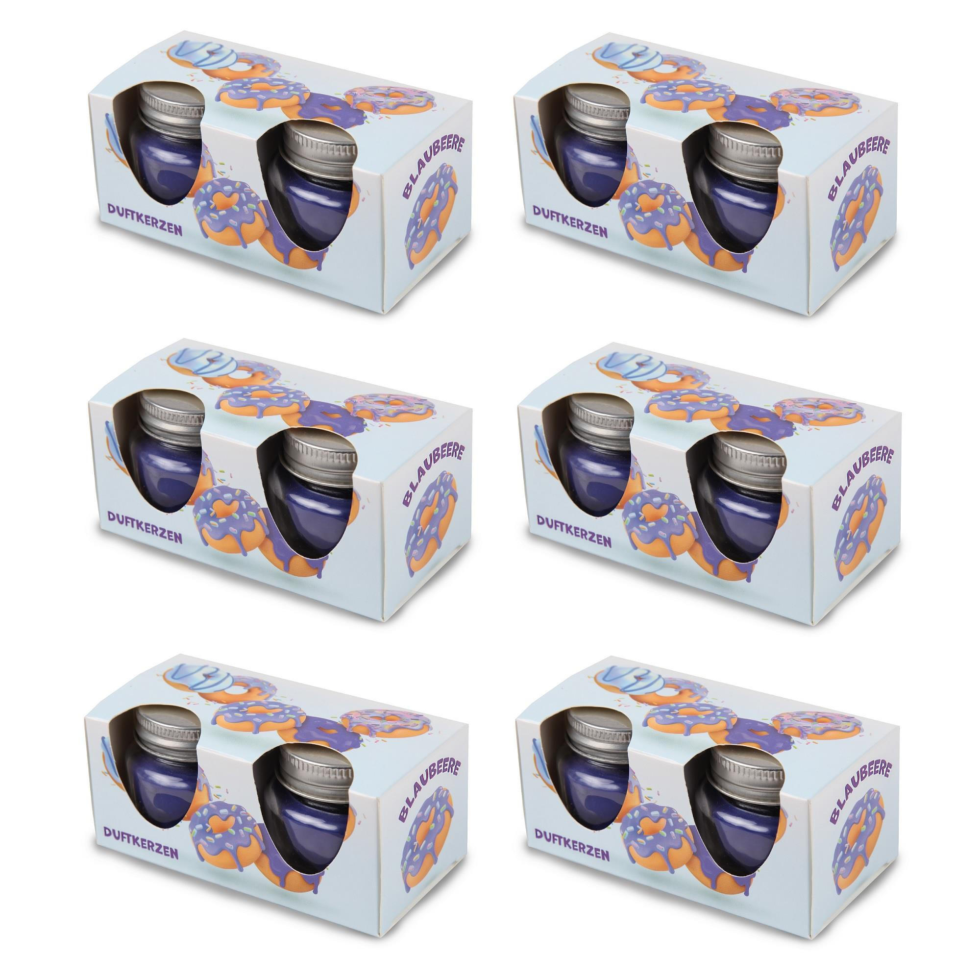 DUFTKERZE Donut Blaubeere 12er-Pack - Violett, Naturmaterialien (5cm)