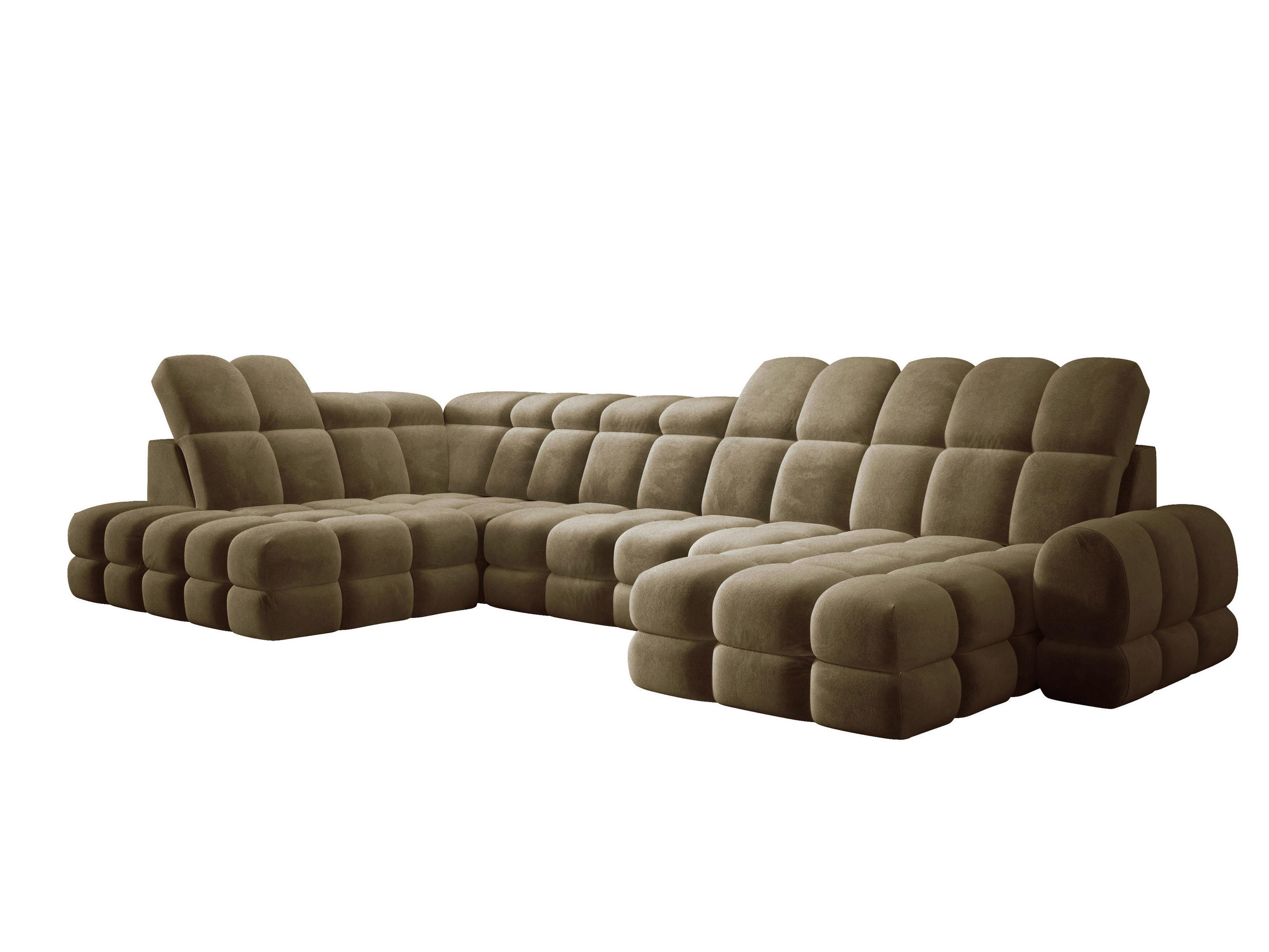 ECKSOFA TOLLO Salvador-stoff U-form 400x217x105 cm olivgrün - Olivgrün, Holz/Textil (400/217cm) - DomoHome
