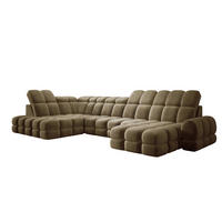 ECKSOFA TOLLO Salvador-stoff U-form 400x217x105 cm olivgrün - Olivgrün, Holz/Textil (400/217cm) - DomoHome