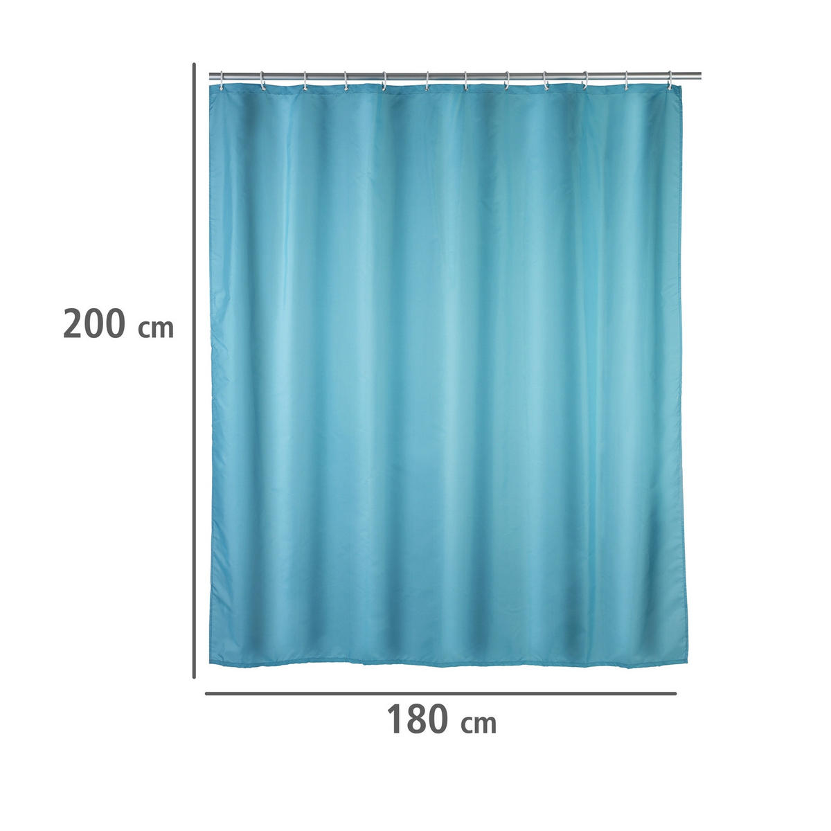 DUSCHVORHANG Textil hellblau 180/200 cm - Blau, Textil (180/0.1cm) - Wenko