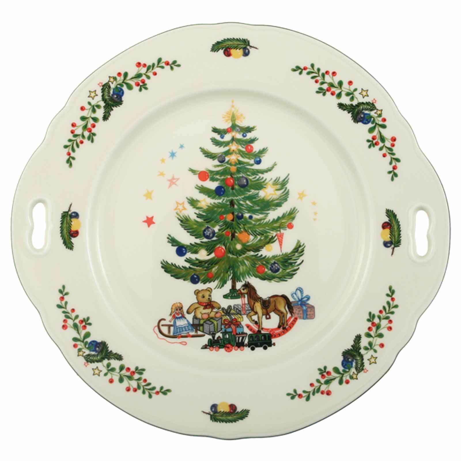 Seltmann Weiden Kuchenplatte Weiß, Grün 25.8x2.6x27.1 cm