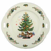 KUCHENPLATTE Marieluise Weihnachten weiß-grün 27,1 x 25,8 cm - Weiß/Grün, Keramik (25.8/2.6/27.1cm) - Seltmann Weiden