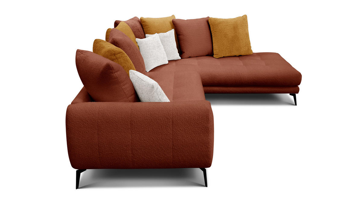 ECKSOFA CALME 5-Sitzer, dunkelorange und écru - Dunkelorange, Holz/Textil (294/229cm) - Courtois Laville