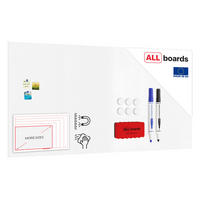 MAGNETPLATTE rahmenloses SLIMboard - Magnetisches trocken abwischbares Whiteboard 240x120 cm - Weiß, Metall (240/120/0.3cm) - ALLboards
