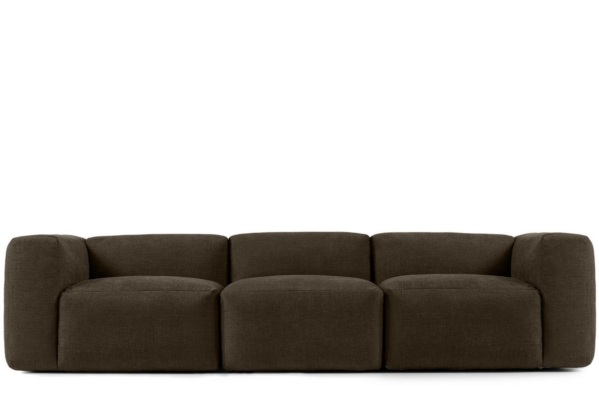 3-SITZER-MODULSOFA BUFFO mit extrem weicher und bequemer Sitzfläche, Gewebestoff, braun - Braun, Textil (290/73/96cm) - KONSIMO®