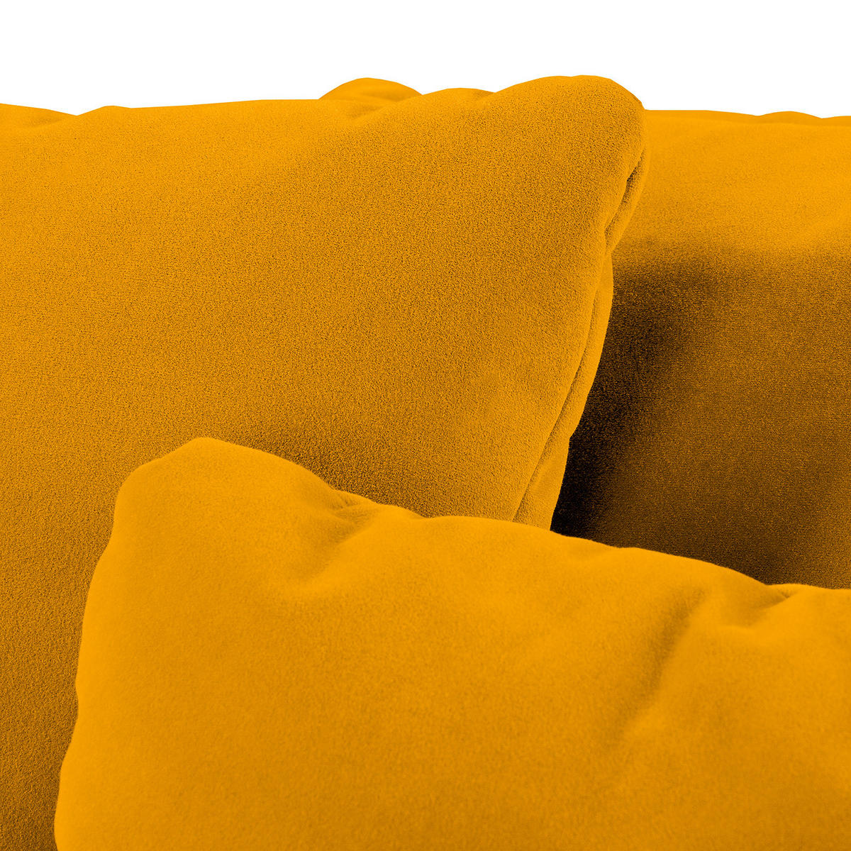 BIGSOFA - Gelb/Braun, Holz/Textil (250/80/125cm) - home24