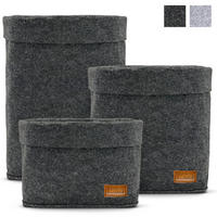 AUFBEWAHRUNGSKÖRBE 3er-Set - Dunkelgrau, Textil (18/30/18cm) - Miqio Design