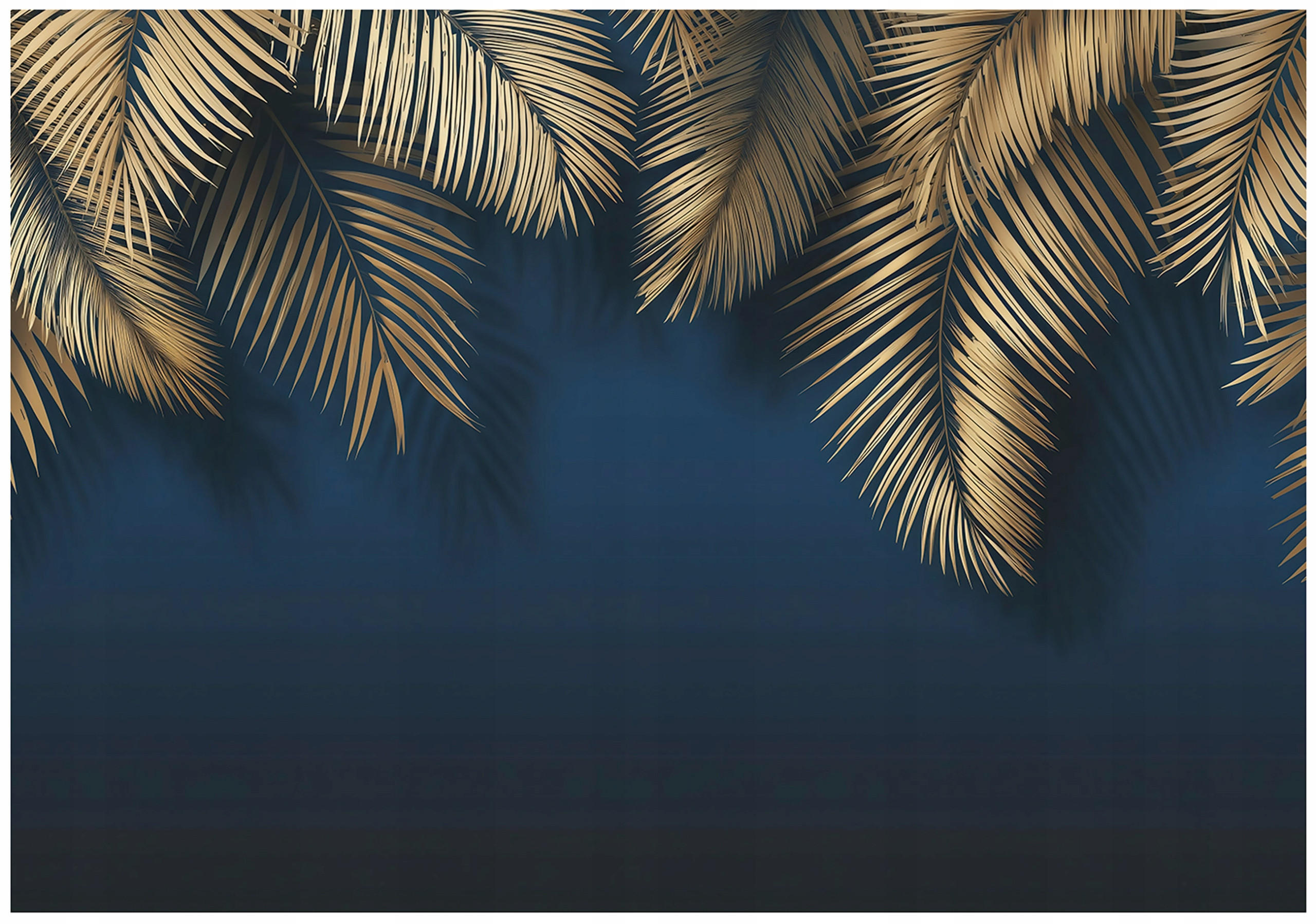 FOTOTAPETE Blätter Hängend Blau 300x210 cm - Multicolor, Papier (300/210cm) - Wallarena