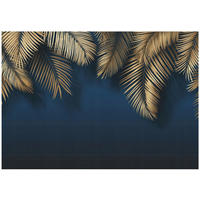 FOTOTAPETE Blätter Hängend Blau 300x210 cm - Multicolor, Papier (300/210cm) - Wallarena