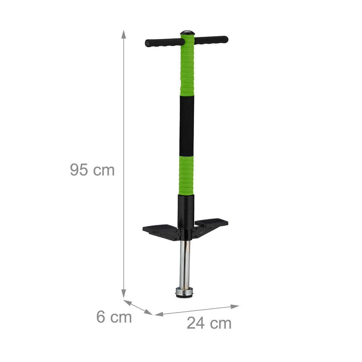POGO-STICK - Grün, Kunststoff/Textil (24/6cm) - Relaxdays
