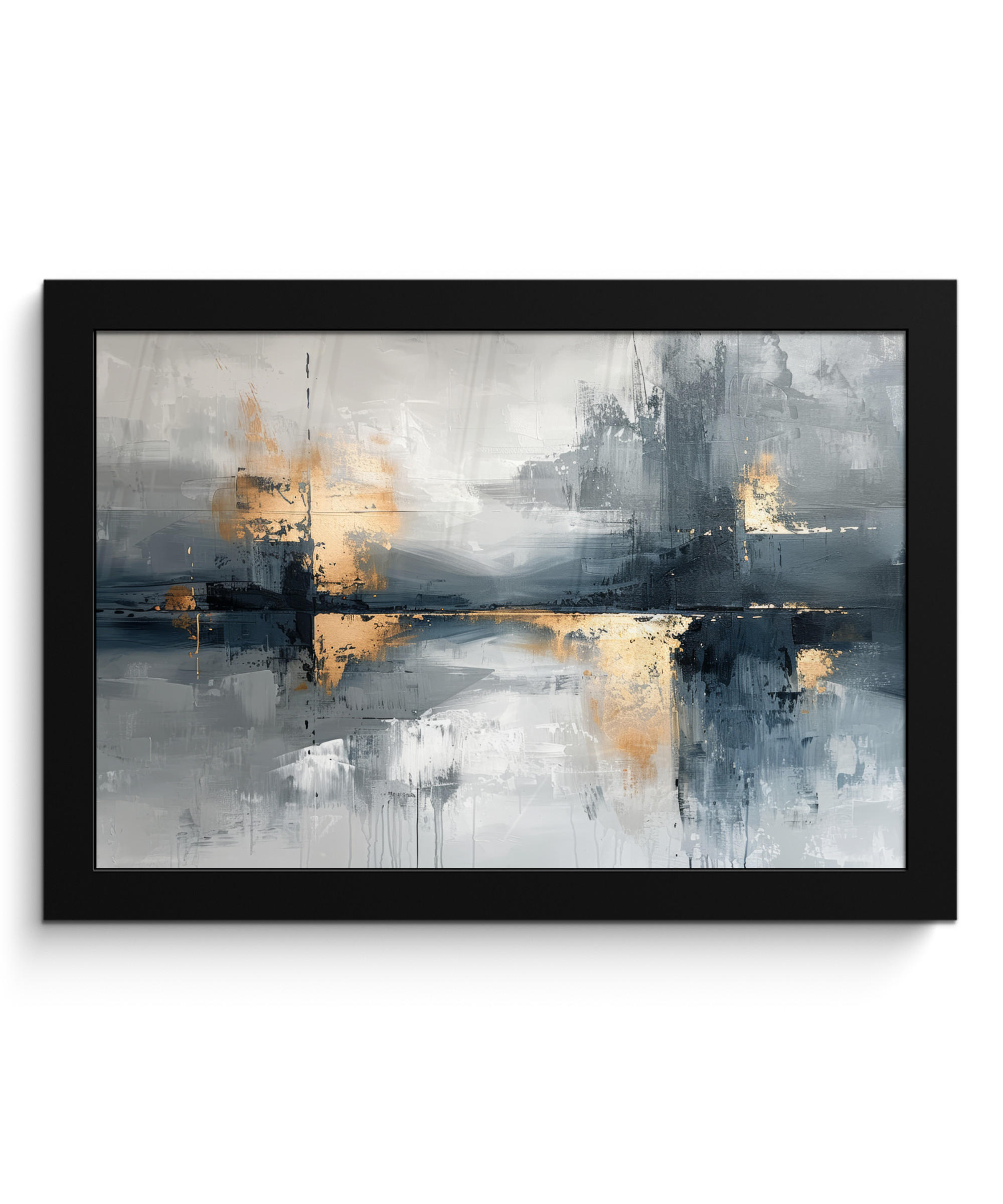 POSTER S OKVIROM Apstraktna umjetnost 30x20 cm - tamno siva, papir (30/20cm) - MuchoWow