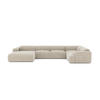 WOHNLANDSCHAFT Texturierter Samt Beige 354cm - Beige, Textil (354/73/164cm) - Sia Home