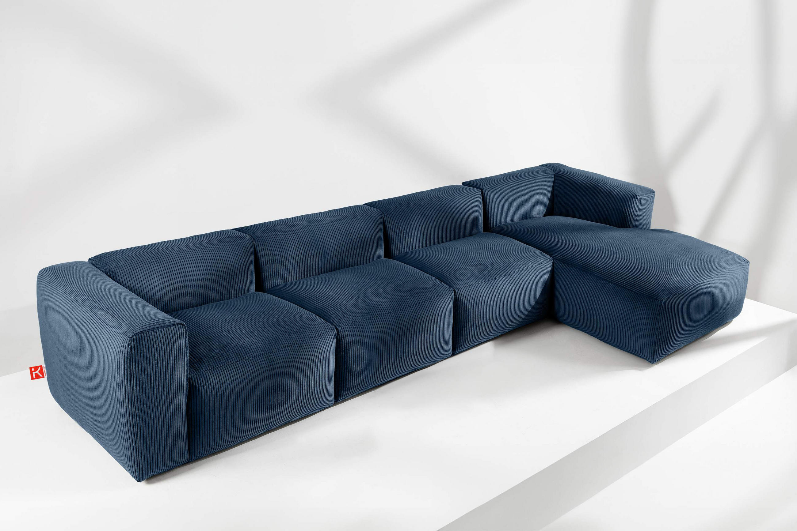 Thumbnail - Konsimo® Eckmodulsofa-Rechts, Blau, Grün, Textil, Eckteil,Freiform, 377x180 cm, Wohnzimmer, Sofas & Couches, Wohnlandsch...