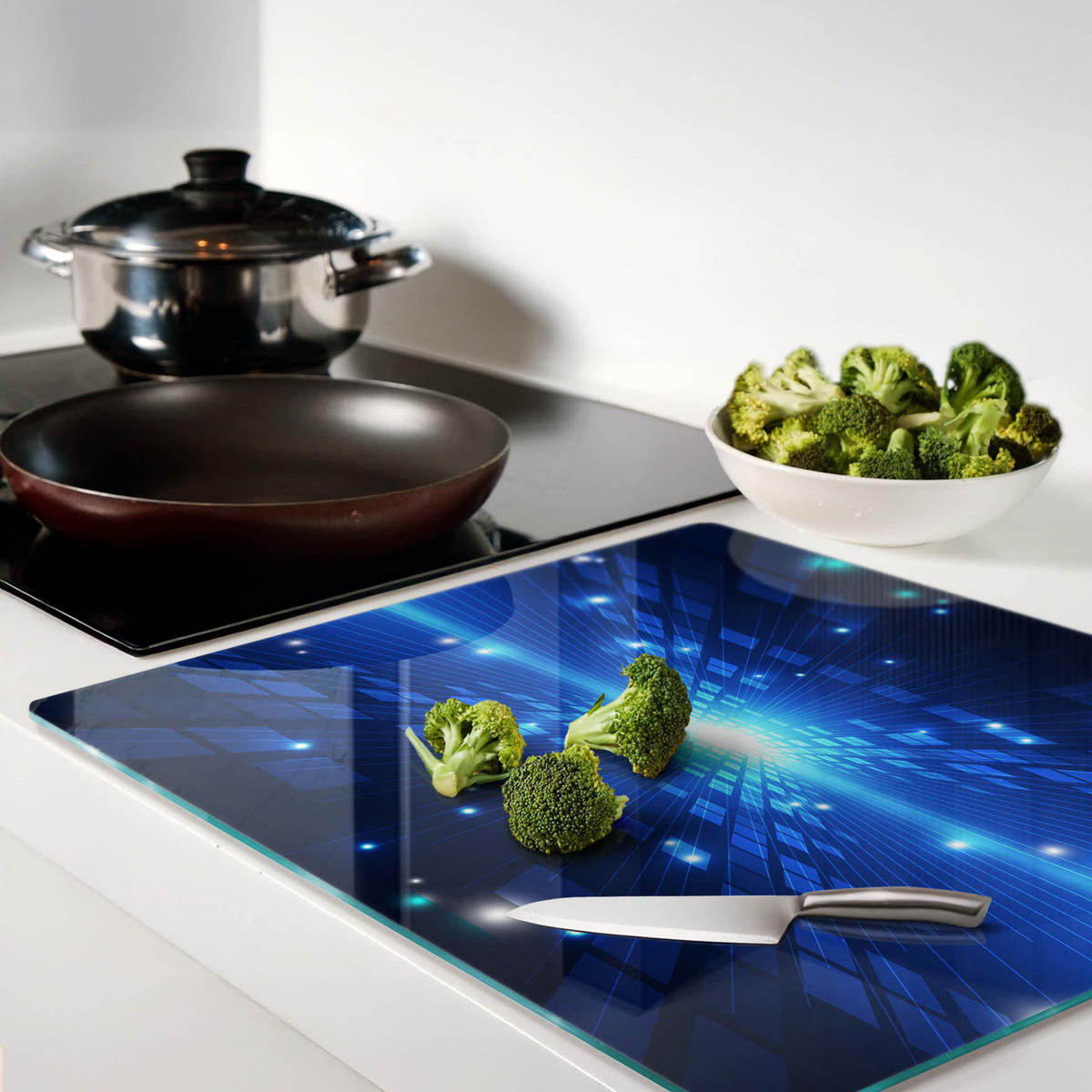 GLASPLATTE 60x52 cm Dreidimensional - Blau, Glas (60/0.4/52cm) - TULUP