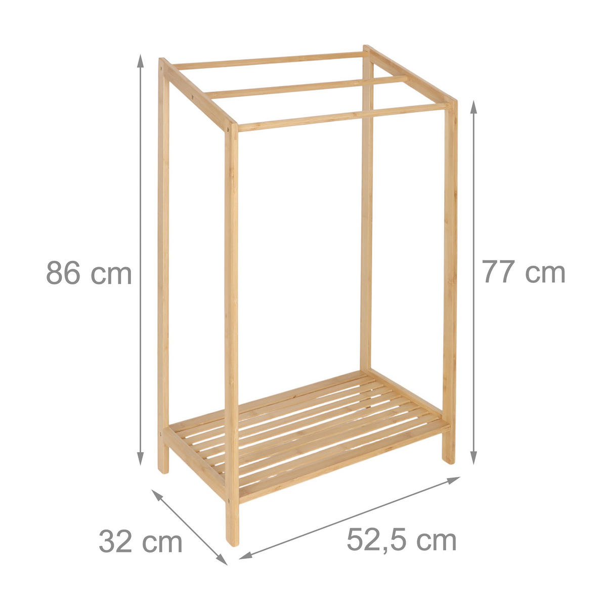 HANDTUCHSTÄNDER - Hellbraun, Holz (52.5/86/32cm) - Relaxdays