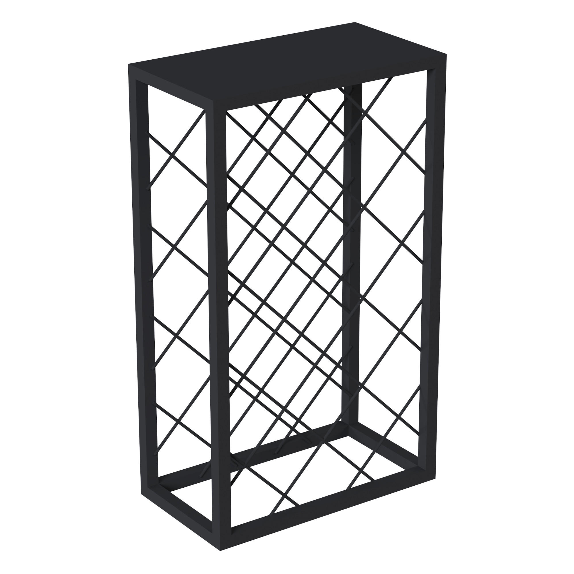 WEINREGAL Amasia - Schwarz, Metall (45/74/22cm) - [en.casa]
