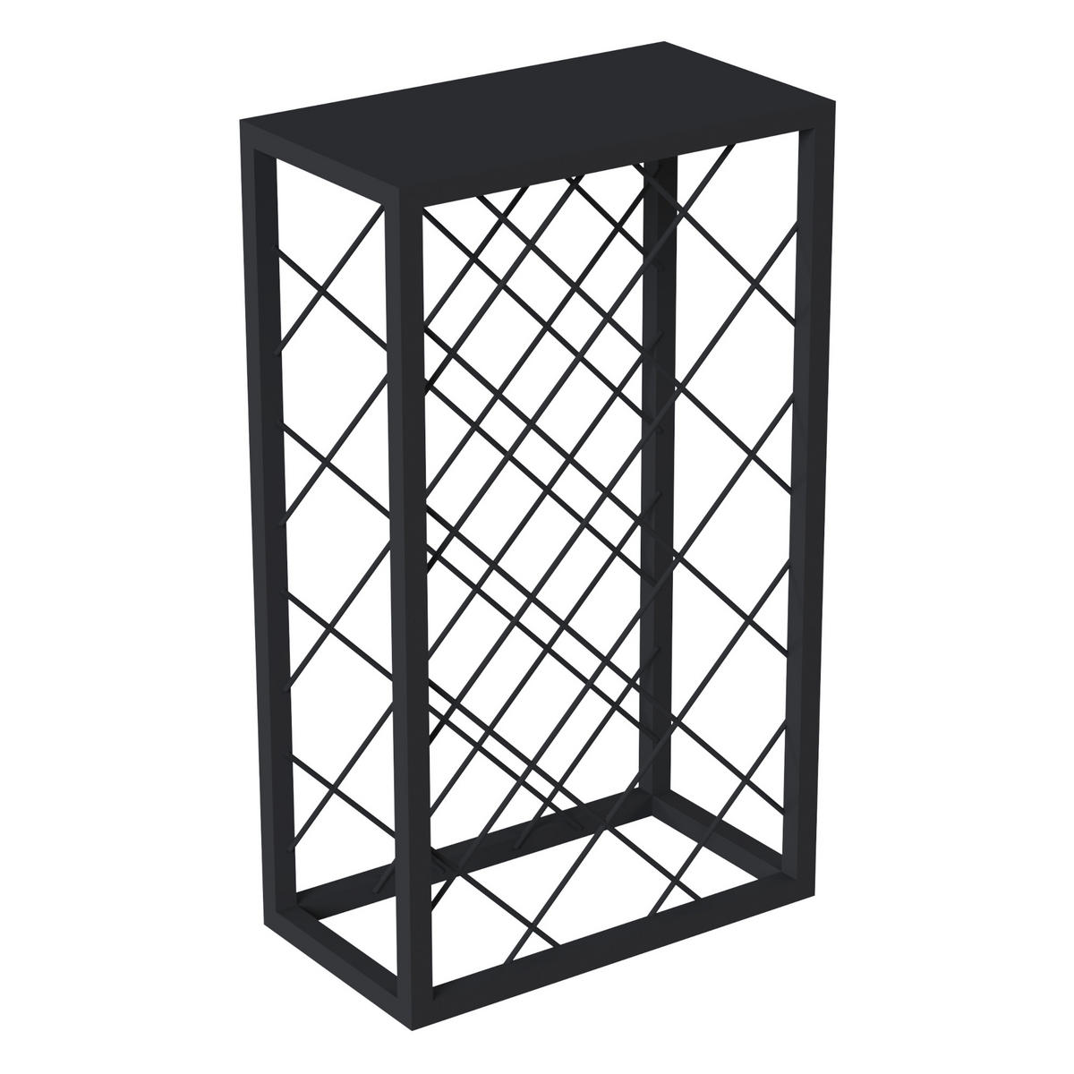 WEINREGAL Amasia - Schwarz, Metall (45/74/22cm) - [en.casa]
