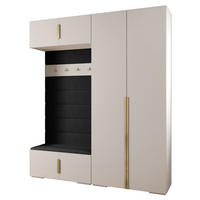 GARDEROBEN-SET 236,7/200/47 - Goldfarben/Schwarz, Holz/Kunststoff (200/236.7/47cm) - Abiks Möbel