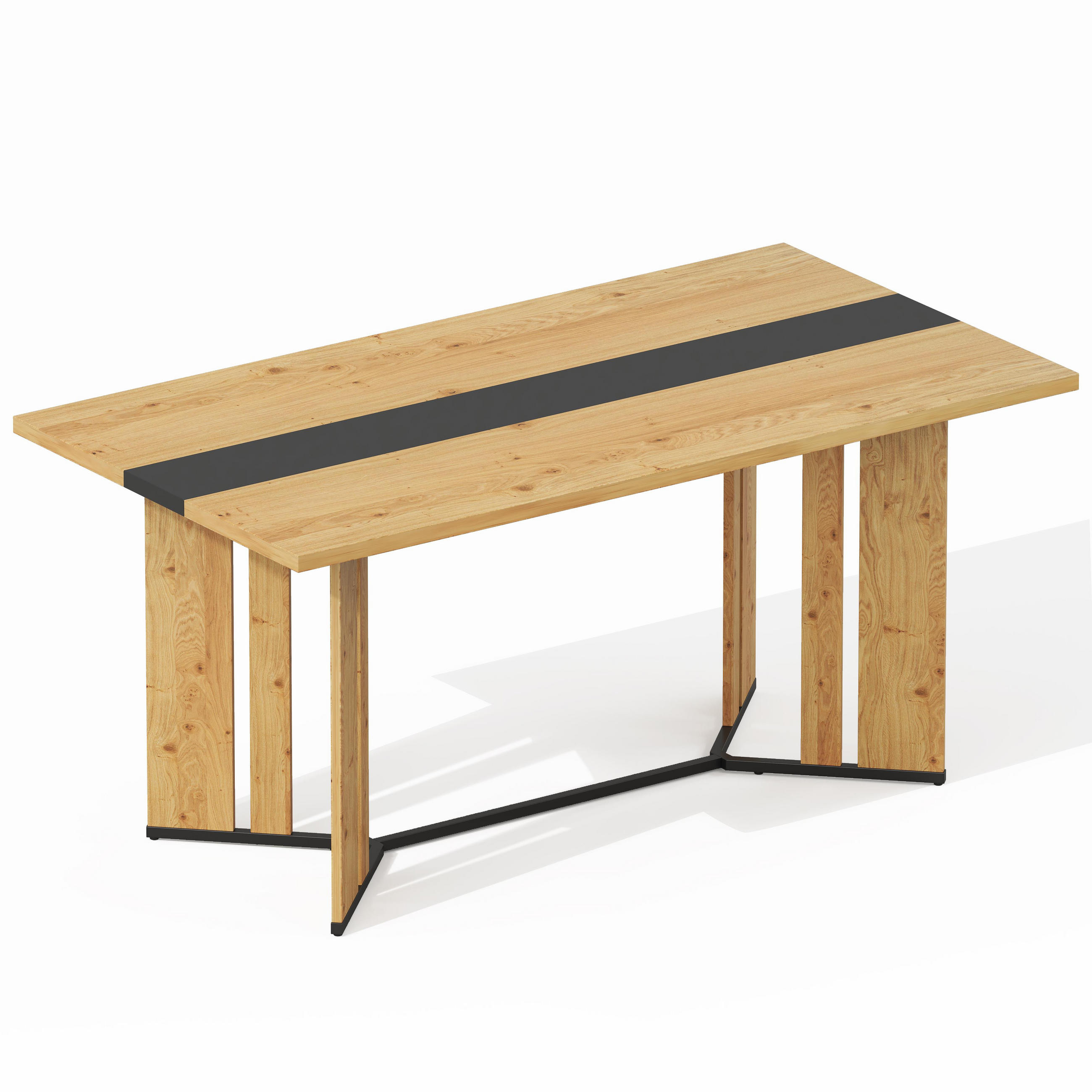 ESSTISCH Holz Eichenoptik mit Metallgestell 150×80 cm Skandinavisch - Sonoma Eiche, Holzwerkstoff (80/150/76cm) - Urban Meuble