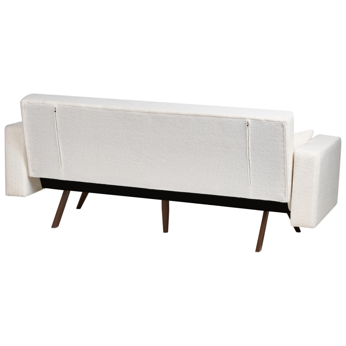 SCHLAFSOFA 3-Sitzer Bouclé Cremeweiß Hjulby - Creme, Textil (220/90/82cm) - Beliani